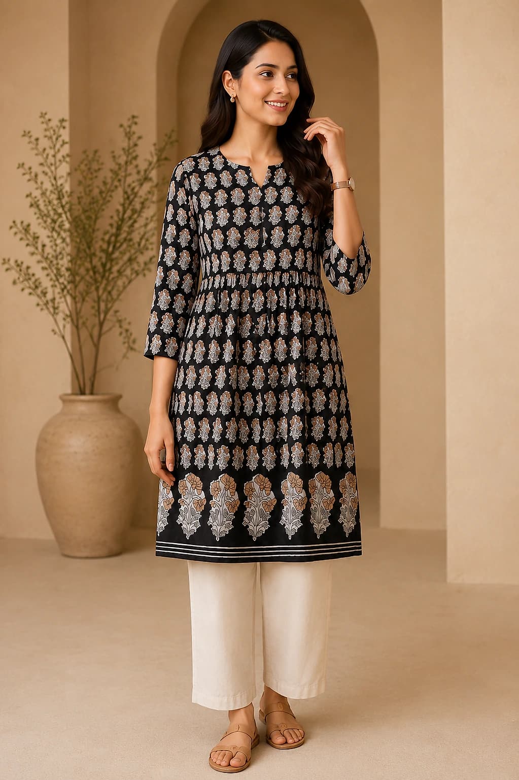 Indigo Block Print Kurti