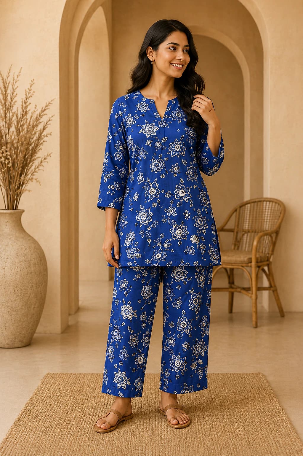 Blue Floral Co-ord Set